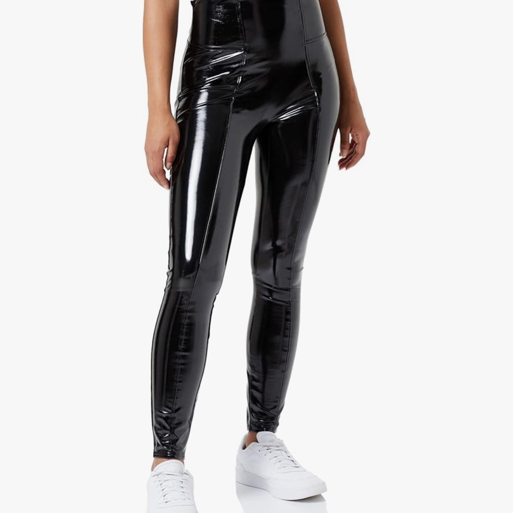 SPANX Black High-Waisted Glossy Leggings